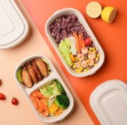 可降解紙漿餐盒一次性餐具輕食沙拉外賣(mài)打包盒帶蓋健身野餐便當(dāng)盒
