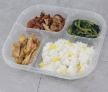 次性打包盒 外賣(mài)四格打包餐盒帶鎖扣防偷吃加厚多格快餐盒